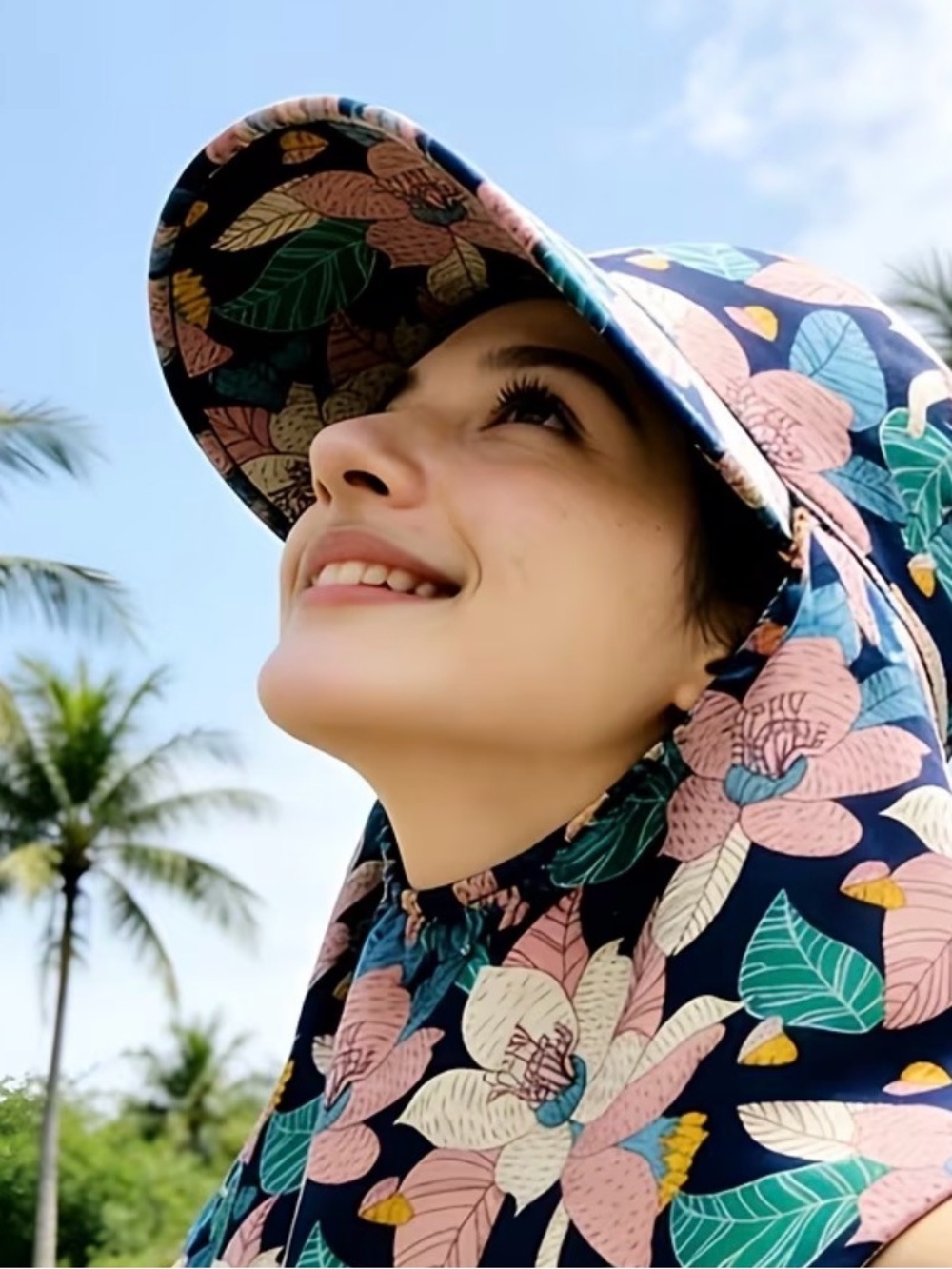Floral Sun Visor Hat.